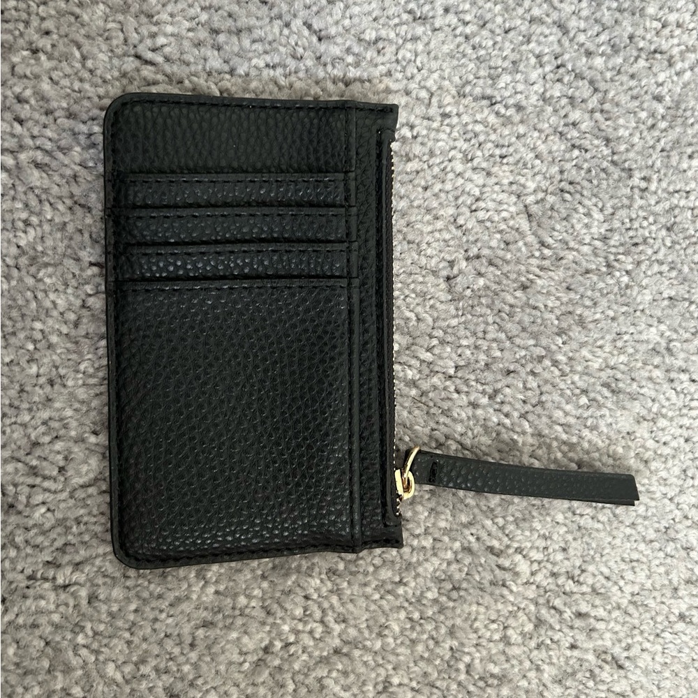 Black Card Holder with Zipper